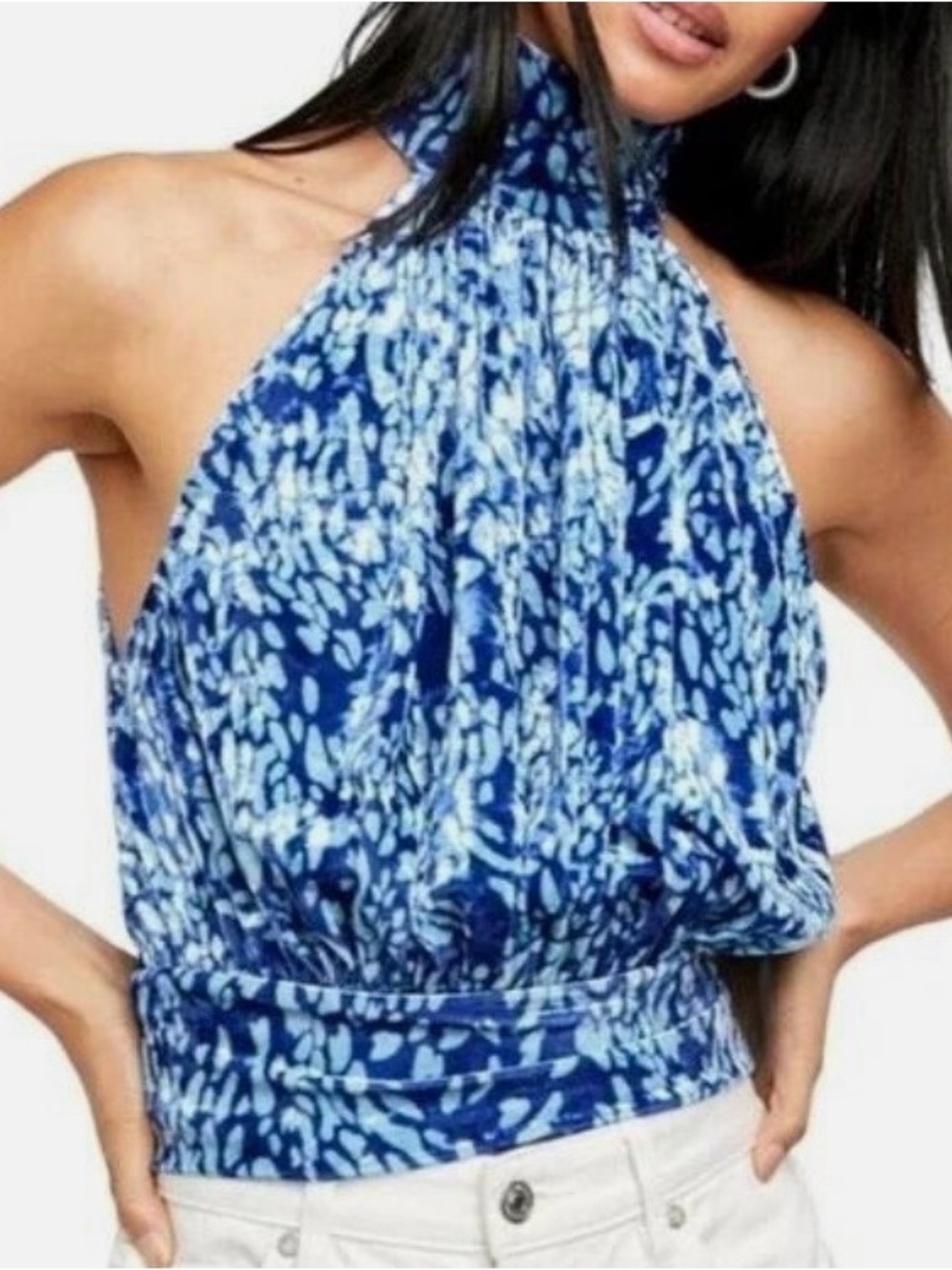 Free People Velvet Halter top XS